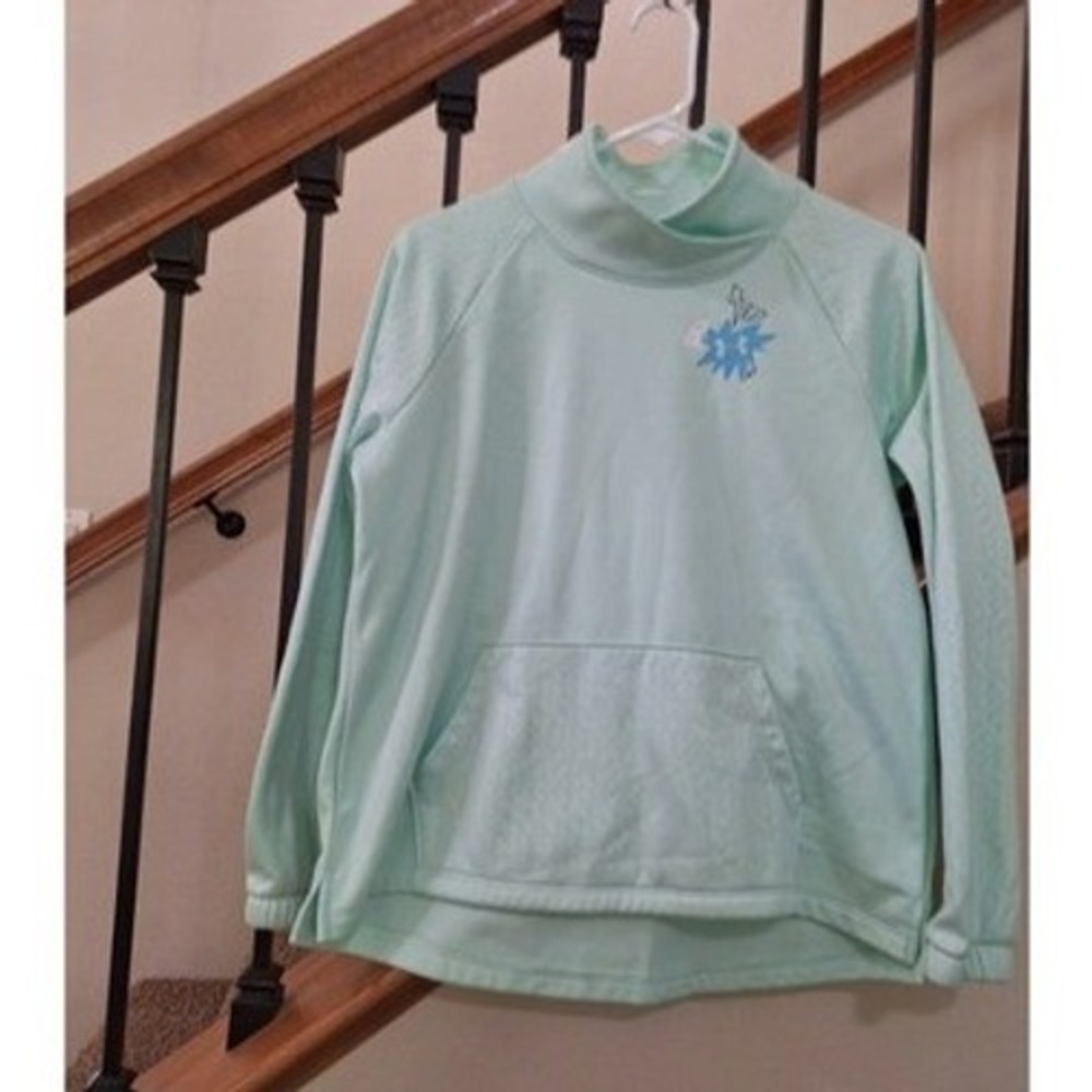 Under Armour Girls Mint Green Funnel Neck Fleece Pullover Sweatshirt‎ Size YXL